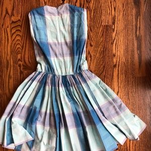 Miu Miu Blue plaid ruffle dress